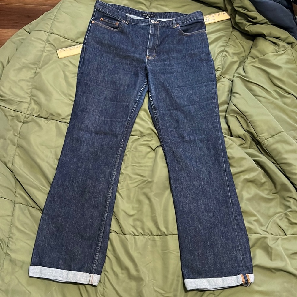 Womens like new Banana Republic cuffed long blue jeans Size 16L waist 34